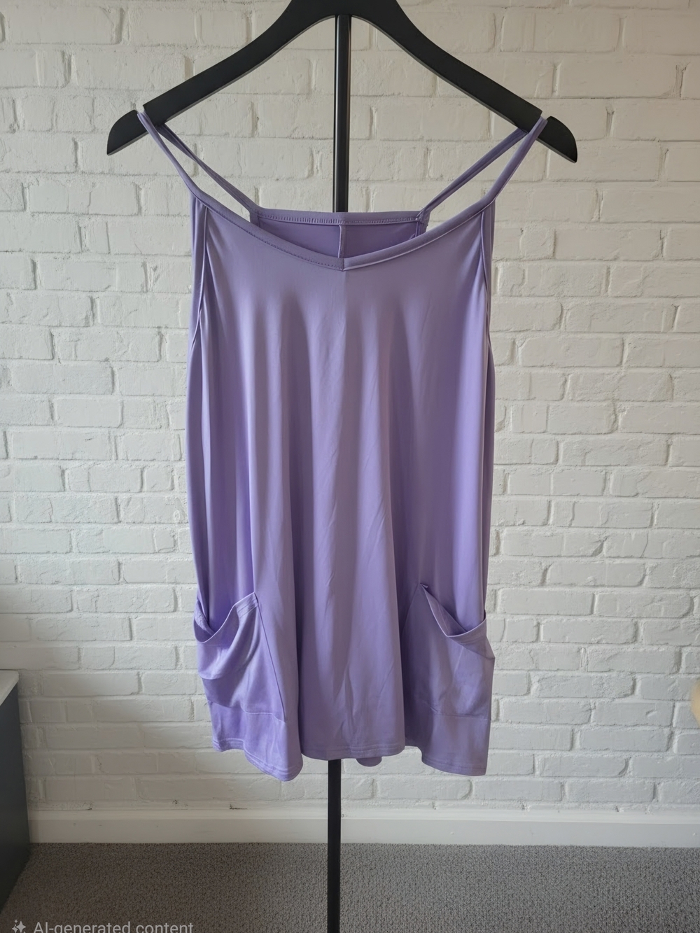 NWOT Lavender Spaghetti-Strap Romper with Pockets